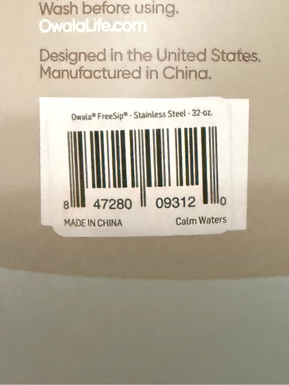 Owala 32 oz. FreeSip Stainless Steel Water Bottle-Calm Waters - Picture 4 of 5